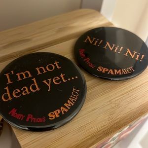 Two Monty Python Spamalot Buttons